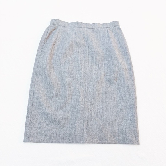 Escada Margaretha Ley Gray Classic Wool Pencil Skirt Back...